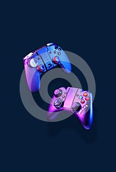 Levitation of two controller joysticks.