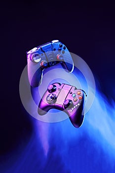 Levitation of two controller joysticks.