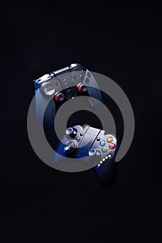 Levitation of two controller joysticks.