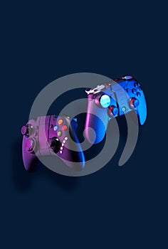 Levitation of two controller joysticks.