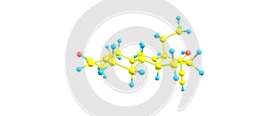 Levonorgestrel molecular structure isolated on white