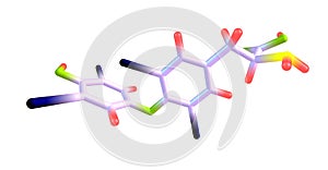 Levothyroxine molecular structure isolated on white