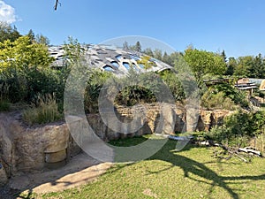 Lewa Savanna landscape - Landschaft von der Lewa Savanne or La savana Lewa - The Zoo ZÃÂ¼rich Zuerich or Zurich, Switzerland photo