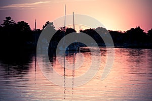 Lewes Rehoboth canal at sunset