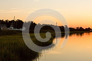 Lewes Rehoboth canal at sunset