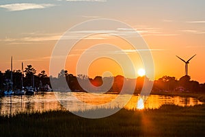 Lewes Rehoboth canal at sunset