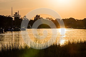 Lewes Rehoboth canal at sunset