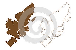 Lewis and Harris island United Kingdom of Great Britain and Northern Ireland, Outer Hebrides, Scotland map vector illustration,
