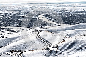 Lewiston and Clarkston Valley in Winter