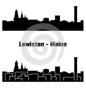 Lewiston, Maine city silhouette