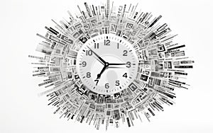 Lexical wall clock isolated on transparent background. photo