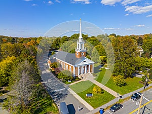 Lexington aerial view in fall, MA, USA