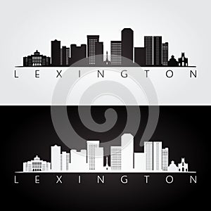 Lexington USA skyline and landmarks silhouette photo