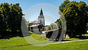 View on alpine village Cergnat, Ormont-Dessous, Switzerland