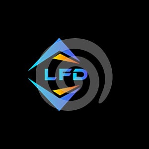 LFD abstract technology logo design on Black background. LFD creative initials letter logo concept