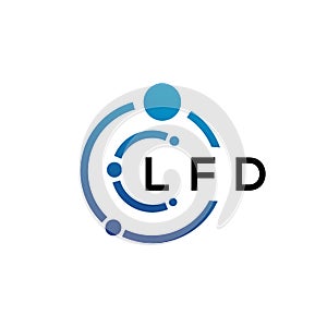 LFD letter technology logo design on white background. LFD creative initials letter IT logo concept. LFD letter design