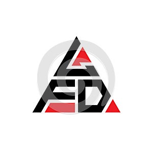 LFD triangle letter logo design with triangle shape. LFD triangle logo design monogram. LFD triangle vector logo template with red