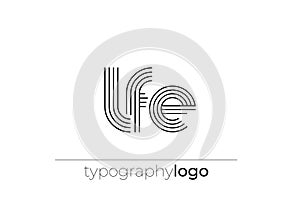 LFE modern geometric typography logo
