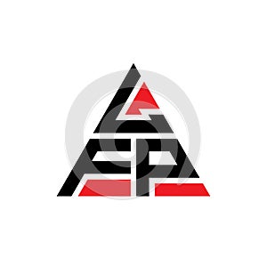 LFP triangle letter logo design with triangle shape. LFP triangle logo design monogram. LFP triangle vector logo template with red