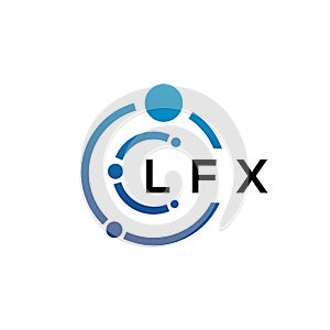 LFX letter technology logo design on white background. LFX creative initials letter IT logo concept. LFX letter design