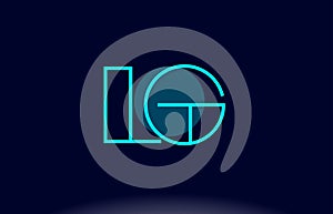 lg l g blue line circle alphabet letter logo icon template vector design photo
