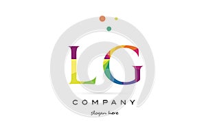 lg l g creative rainbow colors alphabet letter logo icon photo