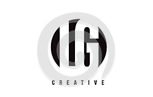 LG L G White Letter Logo Design with Circle Background. photo