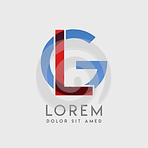 LG logo letters with blue and red gradation photo