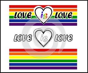 LGBT banner -love is love- pride slogan
