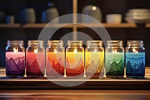 LGBT+ colored candles