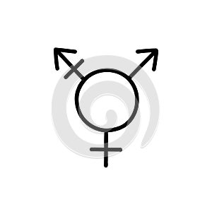 Lgbt community sign doodle icon, vector color line illustration