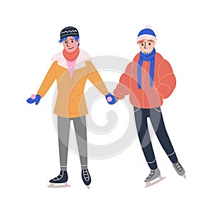 Lgbt couple skating on ice rink