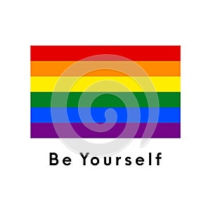 LGBT flag for gay, lesbian, bisexual, transgender, asexual, intersexual and queer relationship, love or sexuality rights photo