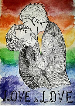 LGBT gays kissing kiss Love is love