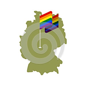 LGBT Germany. Map of Deutschland and gay flag. European Union co