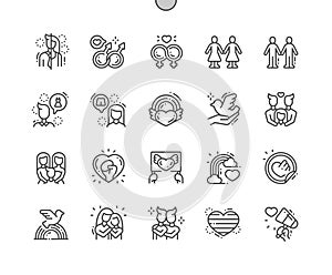 LGBT or GLBT Well-crafted Pixel Perfect Vector Thin Line Icons 30 2x Grid for Web Graphics and Apps.