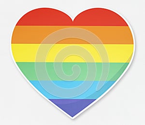 LGBT heart icon illustration