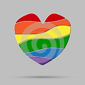 Lgbt heart love element. Flag pride gay.