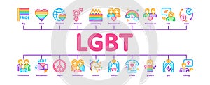 Lgbt Homosexual Gay Minimal Infographic Banner Vector