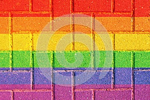 LGBT natural pattern or tile texture table perspective view. brick texture background surface. Vintage texture photo