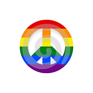 lgbt peace symbol for gay, lesbian, bisexual, transgender, asexual, intersexual and queer relationship, love or sexuality rights photo