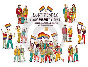 Lgbt people community set group.