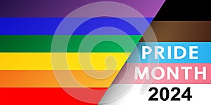 LGBT Pride Month 2024 concept with rainbow flag.