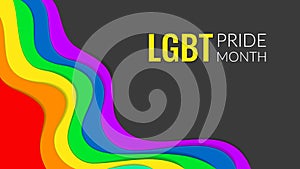 Lgbt pride month. Vector abstract wave background of rainbow colors, lgbt flag. The concept of sexual tolerance, ending homophobia