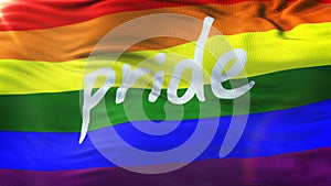 LGBT PRIDE Realistic Waving Flag Background with flare