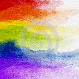 LGBT pride watercolour background, Illustrator water colour splash banner for LGBTQ  backdrop,Abstract painting rainbow on paper