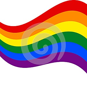 LGBT rainbow Flag. Celebrating gay people rights. Same-sex love. Pride.
