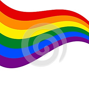 LGBT rainbow Flag. Celebrating gay people rights. Same-sex love. Pride. Vector Illustration