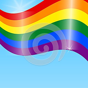 LGBT rainbow Flag. Celebrating gay people rights. Same-sex love. Pride. Vector Illustration