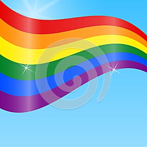 LGBT rainbow Flag. Celebrating gay people rights. Same-sex love. Pride. Vector Illustration